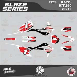 Graphics Kit for KAYO KT 250 Dirt Bike (2021+) Blaze Series - Red - Picture 1 of 6