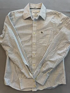 Abercrombie & Fitch Button Down Shirt Men's Large Muscle Retro Stripe Collared - Picture 1 of 6