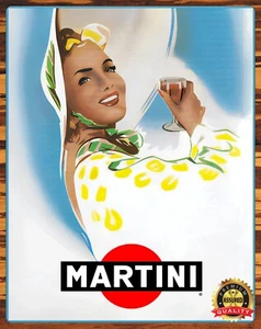 Vermouth Martini - Años 60 - Restaurado - Raro - Letrero de Metal 11 x 14 - Imagen 1 de 4