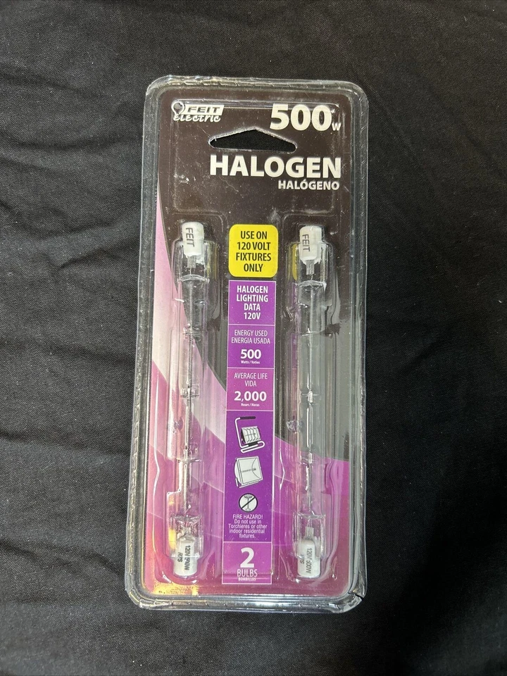 2 pack 4-5/8" Linear Non LED Halo T3 Tubular Light Bulb R7 Base 500W 120V - Image 1 of 4