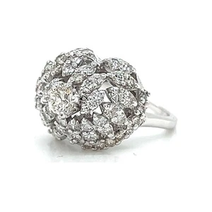 Nachlass 14 Karat Weißgold 2,05 Karat HJ/SI1-I1 Diamant Mode Ring Größe 5,25 - Bild 1 von 4