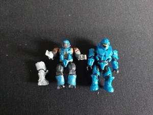 Mega Bloks Halo Two Figure Lot - Figures Blue Black - Picture 1 of 5