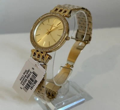michael kors mk3191 darci crystal pave gold s/steel ladies 39mm watch - image 1 of 4