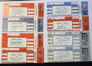 Vintage Lot of 8 Detroit Tigers Game Ticket Stubs 1990s - 2000s Yankees Rangers - Bild 1 von 6