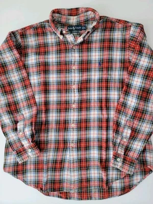Camisa Ralph Lauren Roja Multicolor Franela a Cuadros Talla XL Calce Clásico  Foto 1 de 4