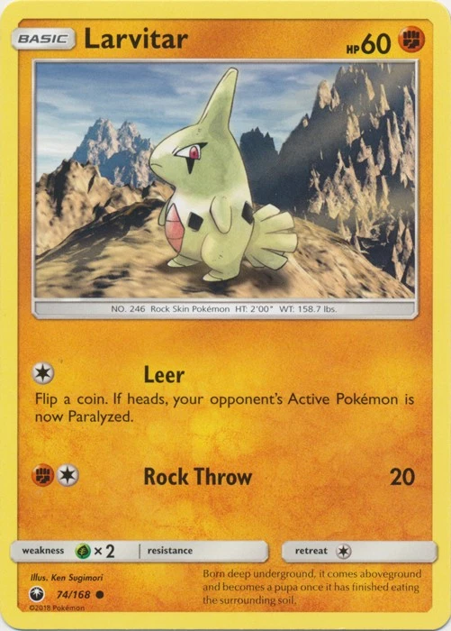 Larvitar - 74/168 - Common - Lightly Played - Image 1 of 1