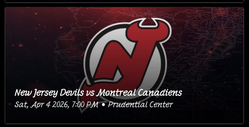 2 NJ Devils Vs Montreal Canadiens Tickets  4/4/26 Sec 132 Row 1 - Image 1 of 1