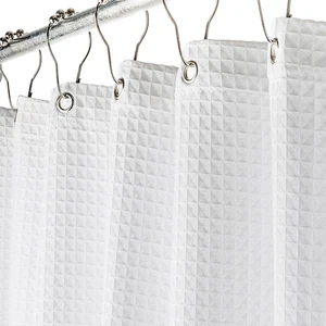 Cortina deducha blanca 72x84 tejido waffel hotel lujo resistente al agua 230 GSM - Bild 1 von 12