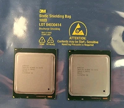 Matched Pair of Intel Xeon E5-2690 8 Core 2.9GHz SR0L0 LGA 2011 Processor CPUs - Image 1 of 4