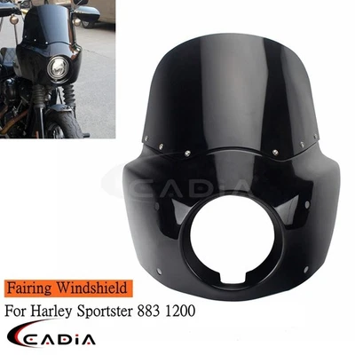 Black Club Style Fairing w/11'' Windshield For Harley Sportster XL1200C XL1200L - Image 1 of 4