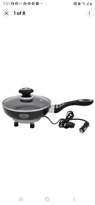 New RoadPro 12-Volt Portable Frying Pan with Non-Stick Surface. Free Shipping.