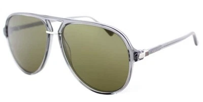 Óculos de sol masculino Gucci cinza aviador verde lente GG0015S 005 - Imagem 1 de 2