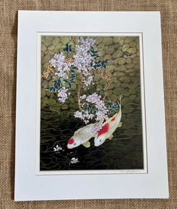 Limited Edition Golden Carp Koi Fish Art Print Yenfen Asian Eclectic READ - Picture 1 of 8