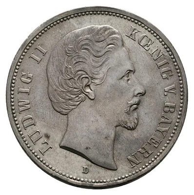 Linnartz BAYERN Ludwig II. 5 Mark 1876 D fast Stempelglanz - Bild 1 von 2