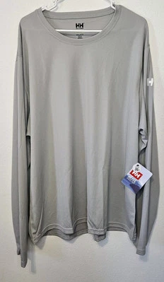 NUEVO CON ETIQUETAS Camisa Helly-Hansen Para Hombres 4XL Tech Crew Manga Larga Gris Nueva con Etiquetas Pesca Esquí Foto 1 de 4