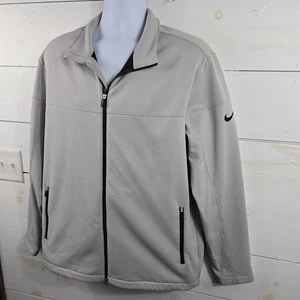 Nike Golf Therma Fit Jacke Herren L hellbraun durchgehender Reißverschluss Taschen Laufen Training Sport - Bild 1 von 14