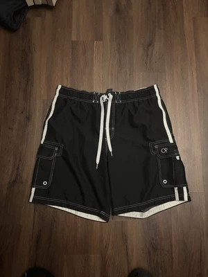 Pantalones cortos OP Board vintage blanco y negro talla grande Foto 1 de 4