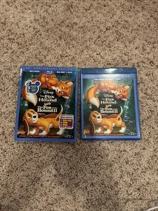 Fox and the Hound 2-Movie Collection Blu-ray DVD 3-Disc Set 30th Ann w Slipcover - Foto 1 di 17