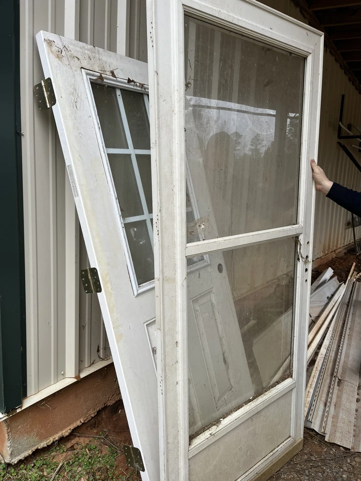 36"x80" Aluminum Midview Storm Door Local Pickup Only - Image 1 of 1