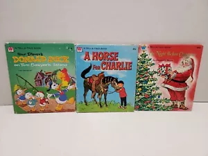 Lot of 3 Vintage Whitman Books Night Before Christmas Donald Duck Horse Charlie - Imagen 1 de 4