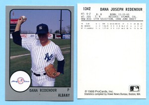 1988 ProCards Minor League Eastern League - Albany - Dana Ridenour - Box 199