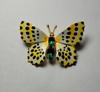 Vintage Brooch/Pin Butterfly Hand Painted Made In Czechoslovakia