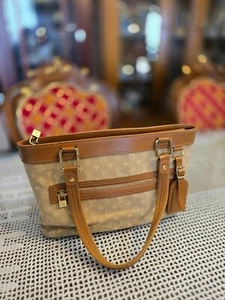 Louis Vuitton Mini Monogram Lucille PM/Beige Canvas with Brown Leather trim - Picture 1 of 7
