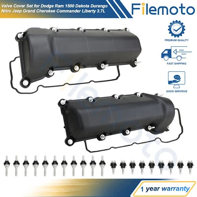FIts 02-12 Dodge Ram Durango Nitro Grand Cherokee Commander 3.7L Valve Cover Set - Image 1 of 4