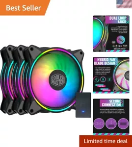 MasterFan MF120 Halo 3n1Fans, Duo-Ring ARGB Customizable Lighting, 120mm PWM ... - Afbeelding 1 van 13