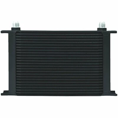 25 ROW BLACK ALUMINUM ENGINE TRANSMISSION OIL COOLER 6AN HOSE END FITTINGS KIT - Image 1 of 3