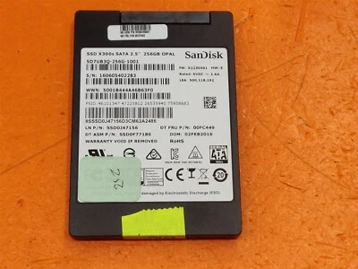 ⭐️⭐️⭐️⭐️⭐️ SSD SanDisk X300s SD7UB3Q-256G-1001 SATA 2.5" 256GB Solid State Drive - Image 1 of 2