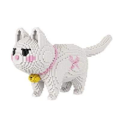 DAHONPA Animal Bell White Cat Cute Micro Building Blocks Set（6450PCSʌ - Imagem 1 de 4