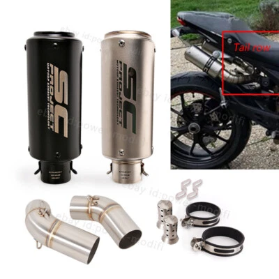 51MM For Ducati Monster 696 796 795 1100 Black Muffler Exhaust System Mid Pipe - Image 1 of 4
