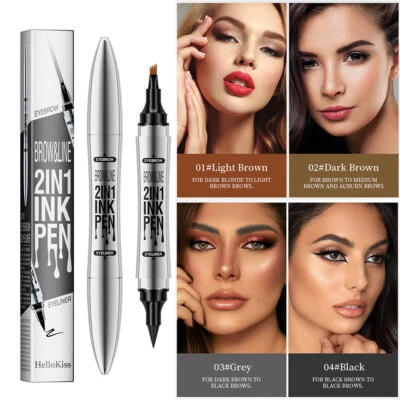 Upgrade 3D Microblading Eyebrow Tattoo Pencil 4 Fork Tip with Eyeliner US ∂ - Image 1 of 4