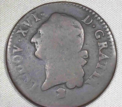 1783 Francia 1 Sol Luis XVI 30mm diámetro, de colección familiar guardada 1930 a Segunda Guerra Mundial  Foto 1 de 4