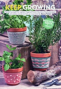 ~ Pull-Out Knitting Pattern For Three Pretty Plant Pot Cosies ~ - Imagen 1 de 1
