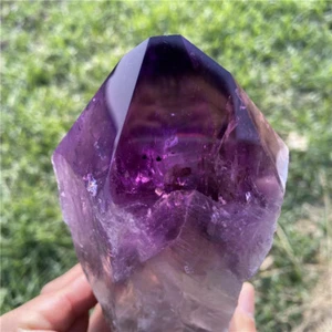 1,89 Pfund natürlicher Amethyst Obelisk Reiki Kristallstab Spitze Turm Dekor Exemplar - Bild 1 von 13