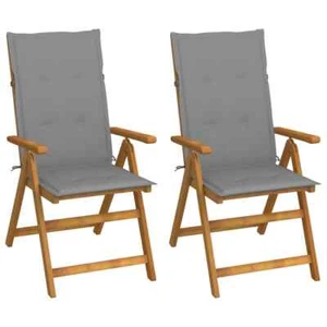 2x Outdoor Recliner Chairs Cushions Garden Patio Lounge Dining Wood Timber - Picture 1 of 11