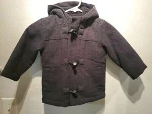 ABRIGO USADO EN EXCELENTE CONDICIÓN Old Navy Niños Pequeños LANA PESADA Gris Botones Forrado de Sherpa TALLA 2T - Imagen 1 de 7