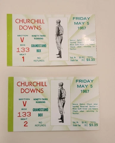 ORIGINAL TICKET STUB LOT 1967 KENTUCKY OAKS CHURCHILL DOWNS Cover
