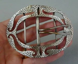 ancienne boucle de ceinture en métal argenté - Imagen 1 de 2