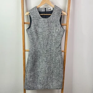 Laure Ashley Sheath Dress Womens 8 Gray Wool Blend Sleeveless Knee Length Lined - Picture 1 of 11