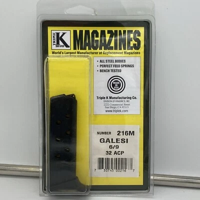 Revista #MR18 Galesi Triple K Pocket 6/9 (1930) .32 ACP 6 Round Mag Clip 216M Foto 1 de 4