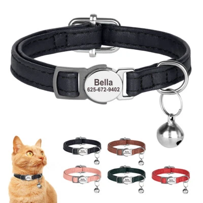 Collar de gato personalizado seguridad separador liberación rápida gatito nombre etiqueta grabado Foto 1 de 4