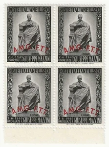 1949 Triest A (AMG-FTT) - Mazzini 20 L. ohne Punkt "T" in Viertel MNH ** - Bild 1 von 1
