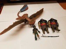 Lot 3 How to Train your Dragon Action Figures (Dragon, Hiccup, Grimmel)