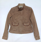 Lrl Ralph Lauren Jeans Co. 14 Jacket Denim Tan Bomber Leather Trim Womens $169