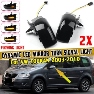 1 pair For VW Touran 2003-2010 Sequential LED Turn Signal Light Rear Mirror - Picture 1 of 6