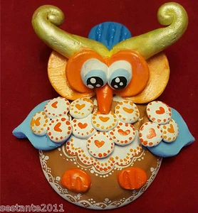 GUFO TERRACOTTA MURO PARETE DECORAZIONE CASA ARTIGIANATO PUGLIESE ALTEZZA 10 CM - Imagen 1 de 1