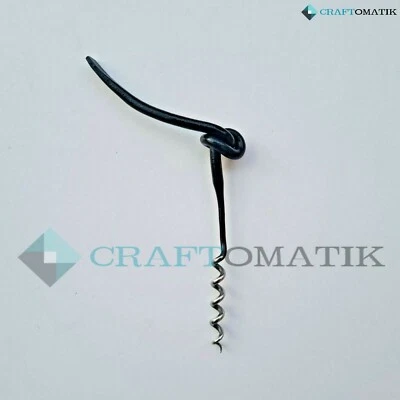 Forjada a Mano Sacacorchos Retorcido Abrebotellas Hierro Edad Media - Imagen 1 de 4